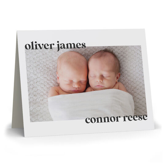 Duo Name Folded Photo Note Cards
